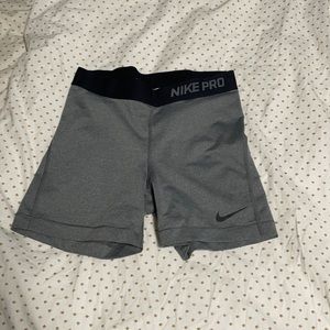 gray nike pro biker shorts